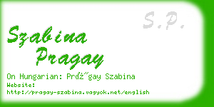 szabina pragay business card